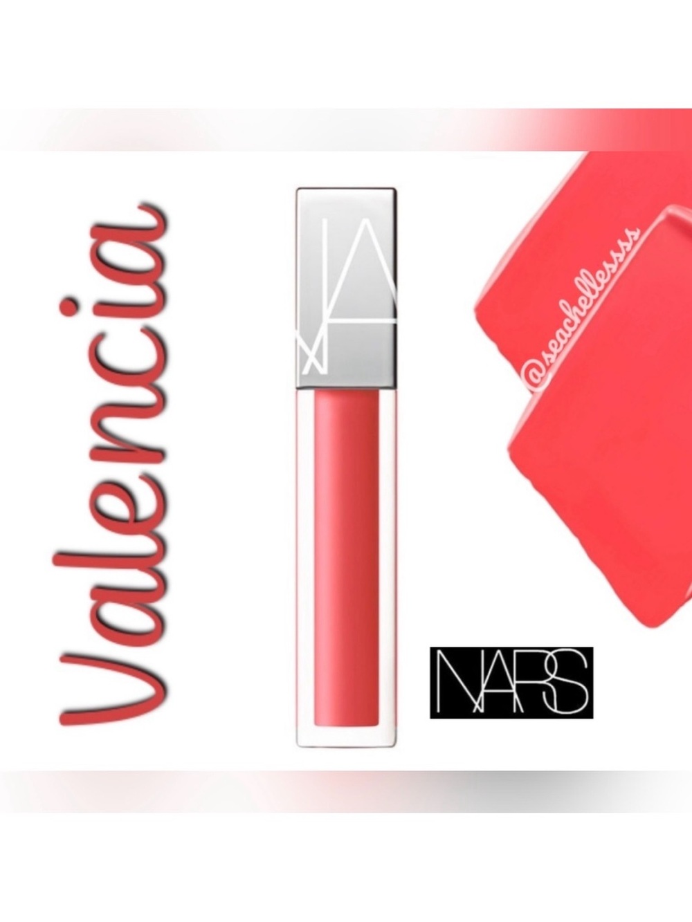 Valencia Nars Bright Pink Full Vinyl Lip Lacquer Brand New Authentic